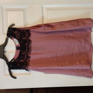 Dress Barn sleeveless silk and lace top